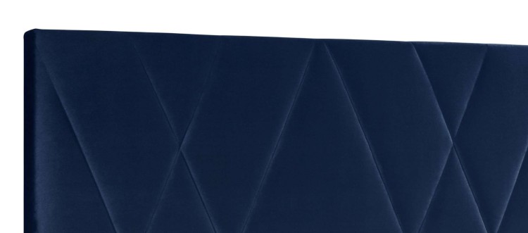 Niebieskie Łóżko Kontynentalne LAURA 200x200 cm z Pojemnikiem na Pościel