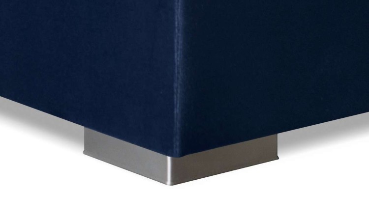 Niebieskie Łóżko Kontynentalne LAURA 180x200 cm z Pojemnikiem na Pościel