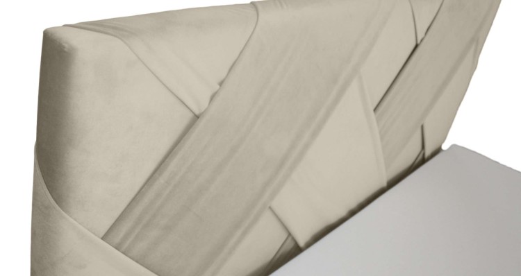 Beżowe Łóżko Kontynentalne SERENA 160x200 cm z Pojemnikiem na Pościel