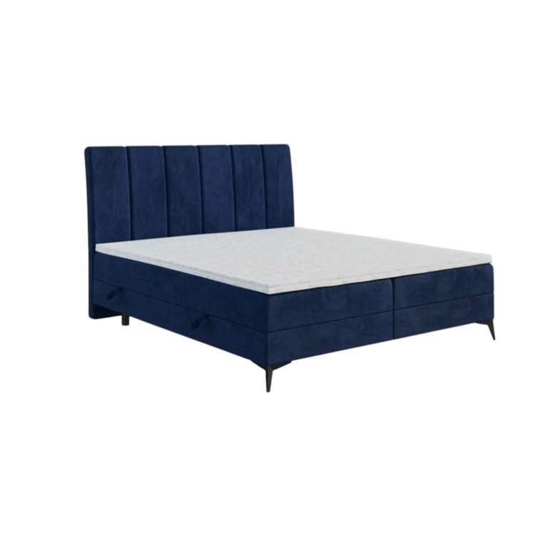 Granatowe Łóżko Kontynentalne ASTORIA 180x200 cm – Luksus w Twojej Sypialni