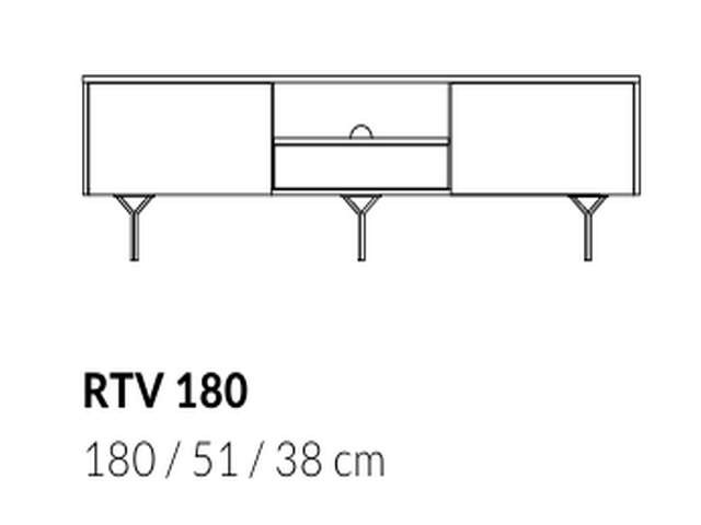 SZAFKA RTV czarna 180 cm ENIGMA INDUSTRIALNA z półkami metalowy stelaż