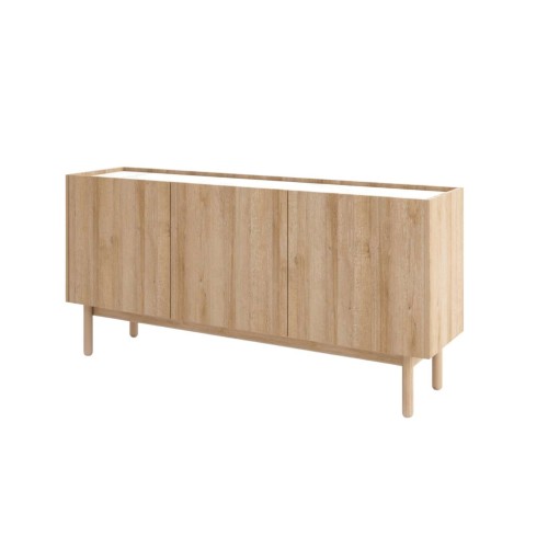 Komoda z półkami NATURE K144/83 Dąb Riviera / Marmur Bianco