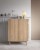 Komoda RTV144 NATURE skandynawska Dąb Riviera / Marmur Bianco z półkami minimalistyczna BOHO
