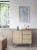 Komoda RTV ELEGIA skandynawska beż/eukaliptus 158 cm z półkami minimalistyczna BOHO