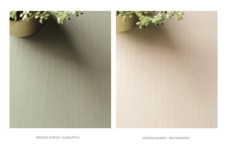 Komoda RTV ELEGIA skandynawska beż/eukaliptus 158 cm z półkami minimalistyczna BOHO