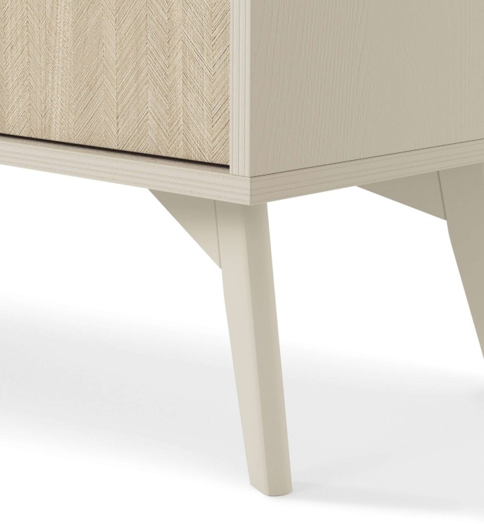 Komoda RTV ELEGIA beżowa skandynawska 158 cm z półkami minimalistyczna