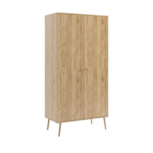 SZAFA ROSE pojemna SKANDYNAWSKA kolor dąb craft 5 PÓŁEK nogi DREWNIANE WYSOKIE