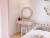 TOALETKA różowa ROSE KONSOLA 90 cm BOHO szuflada drewniane nóżki SKANDYNAWSKA