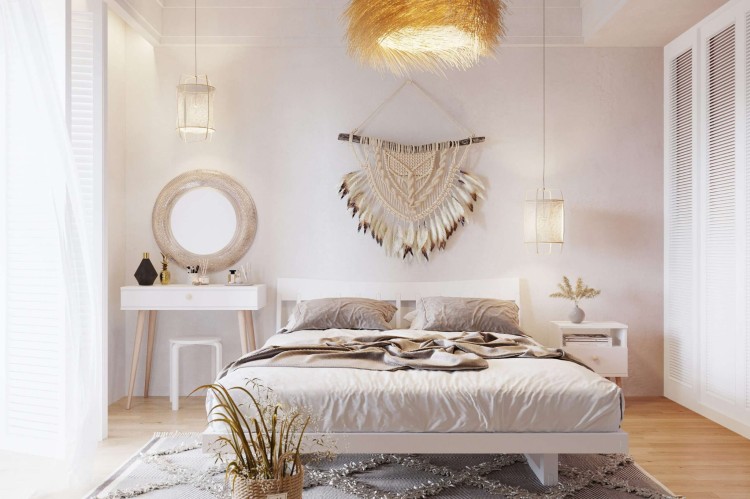 TOALETKA biała ROSE KONSOLA 90 cm BOHO szuflada drewniane nóżki SKANDYNAWSKA