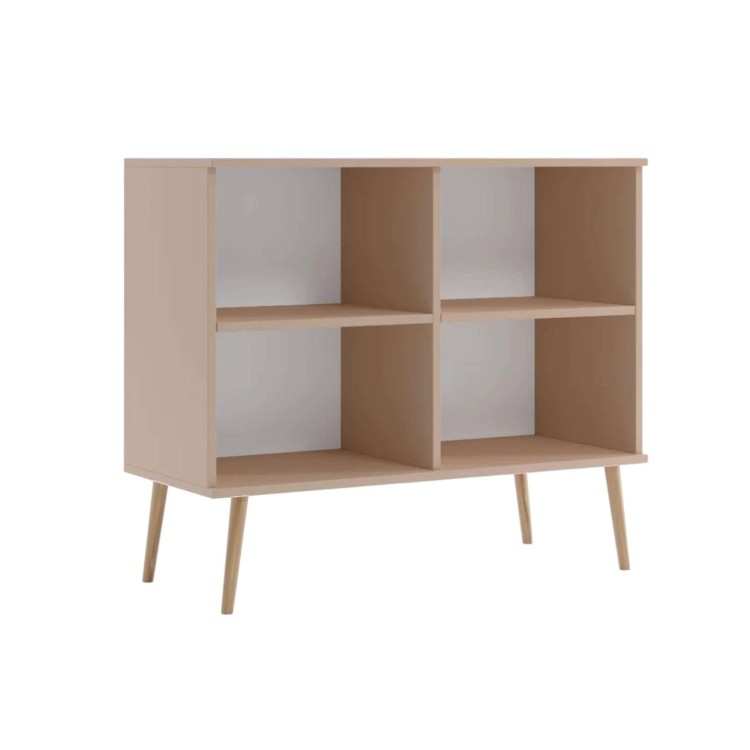 KOMODA BIAŁA ROSE 100 cm Z DRZWICZKAMI SKANDYNAWSKA POJEMNA- NOGI WYSOKIE DREWNIANE