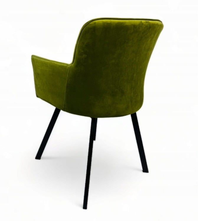 Zestaw 2x Krzesło Tapicerowane WIKI – Czarne Nogi + Zielony Velvet