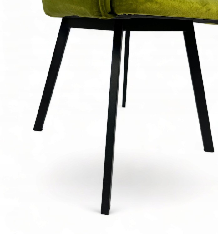Zestaw 2x Krzesło Tapicerowane WIKI – Czarne Nogi + Zielony Velvet
