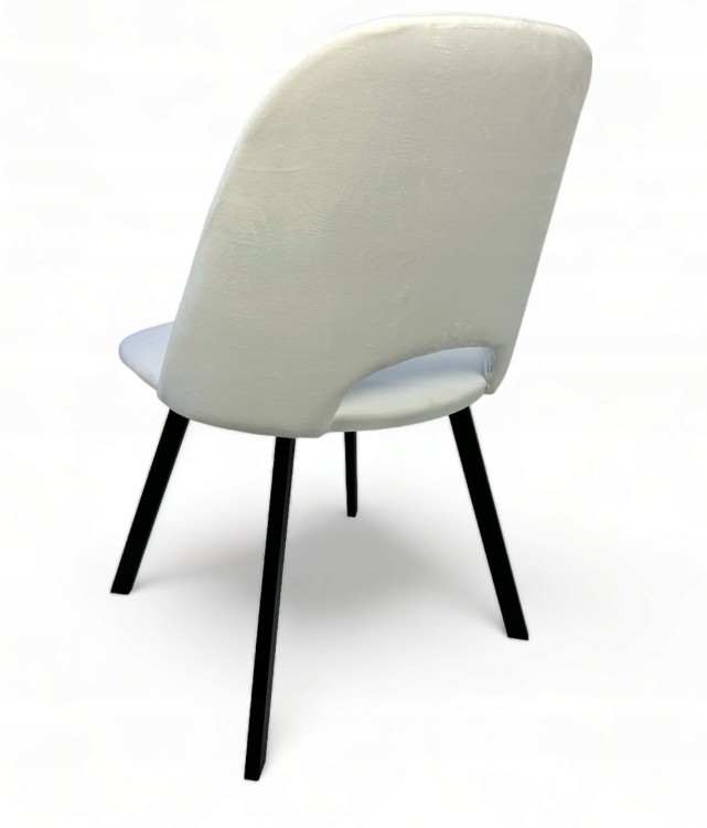 Zestaw 2x Krzesło Tapicerowane MAYA II – Czarny Metal + Jasny Velvet