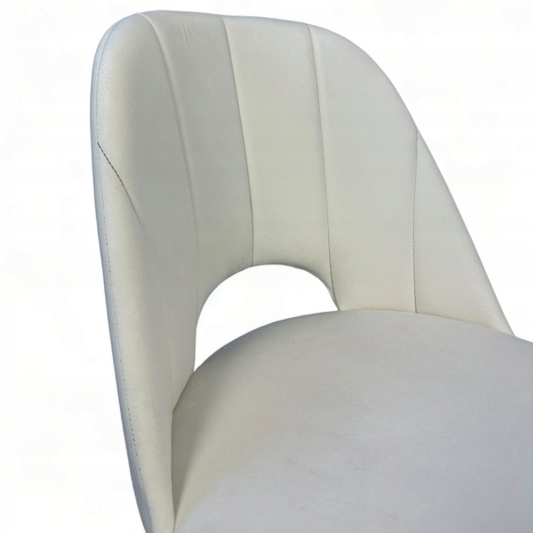 Zestaw 2x Krzesło Tapicerowane MAYA II – Czarny Metal + Jasny Velvet