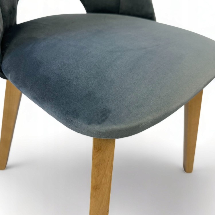 Zestaw 2x Krzesło Tapicerowane MAYA II – Dąb Jasny + Szary Velvet