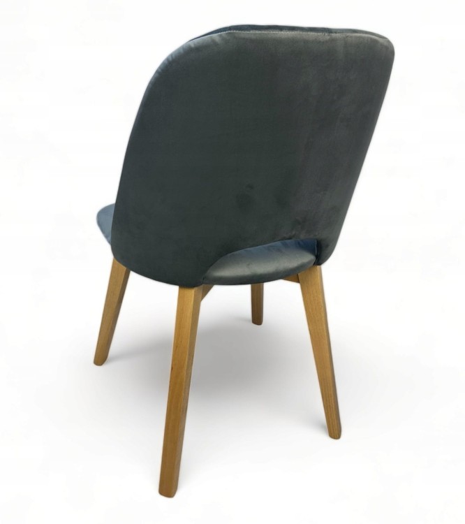 Zestaw 2x Krzesło Tapicerowane MAYA II – Dąb Jasny + Szary Velvet