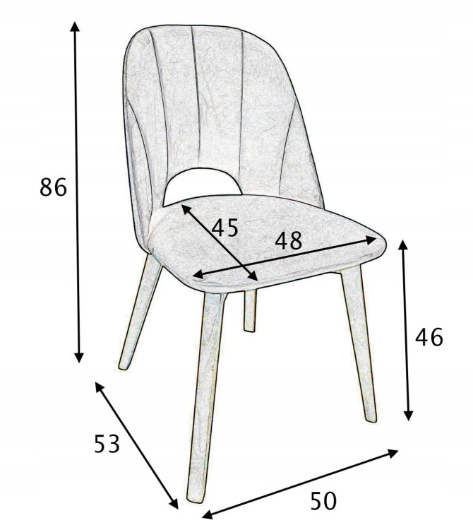 Zestaw 2x Krzesło Tapicerowane MAYA II – Dąb Jasny + Szary Velvet