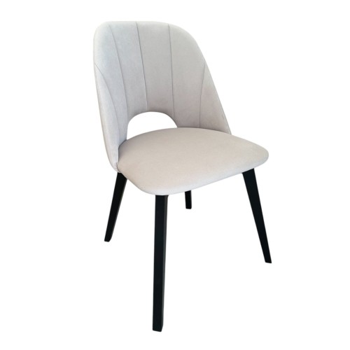 Zestaw 2x Krzesło Tapicerowane MAYA II – Czarny + Beżowy Velvet MV09