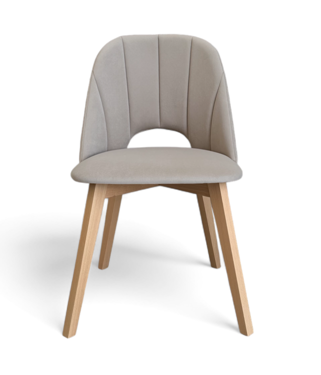 Zestaw 2x Krzesło Tapicerowane MAYA II – Buk + Beżowy Velvet MV09