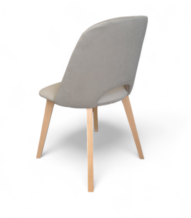 Zestaw 2x Krzesło Tapicerowane MAYA II – Buk + Beżowy Velvet MV09