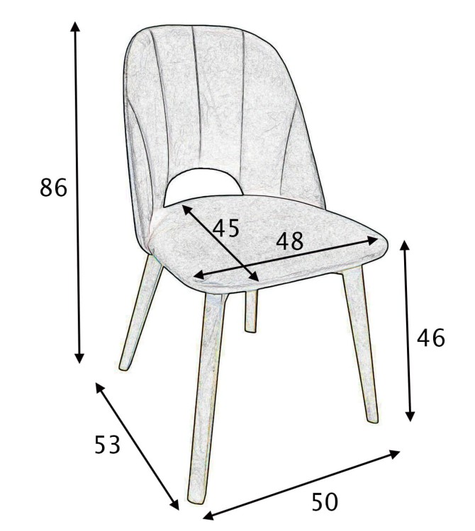 Zestaw 2x Krzesło Tapicerowane MAYA II – Buk + Beżowy Velvet MV09
