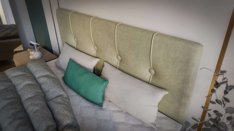 Beżowe Łóżko Kontynentalne ROSALIA 160x200 cm z Pojemnikiem na Pościel