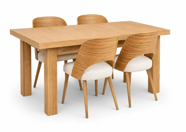 Zestaw stół Classic Oak 4 krzesła Muszelka.png