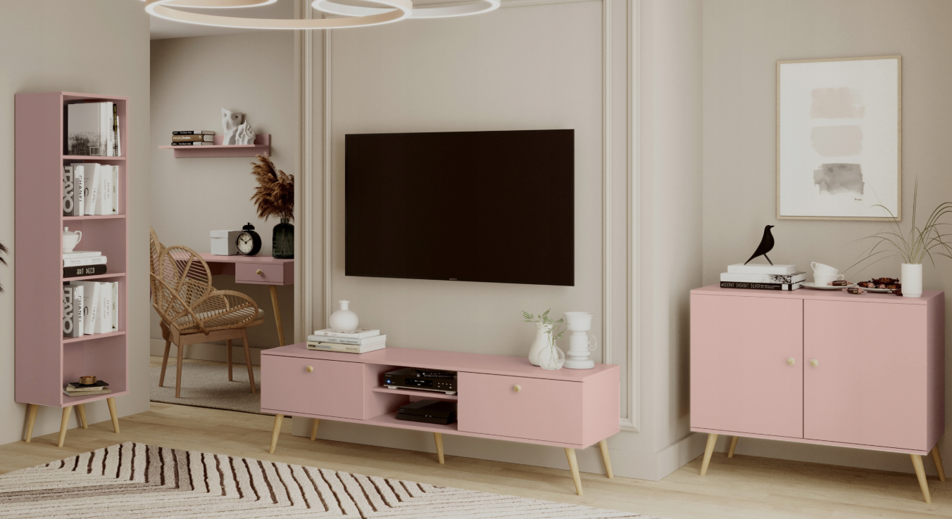 Kolekcja mebli ROSE róż naturalny sypialnia