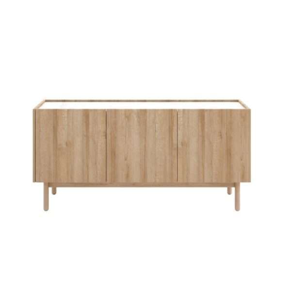Komoda z półkami NATURE K144/83 Dąb Riviera / Marmur Bianco