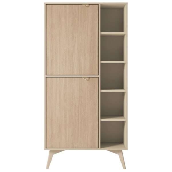 Regał ELEGIA beżowy 80 cm POJEMNY Z PÓŁKAMI BOHO SKANDYNAWSKI MINIMALISTYCZNY