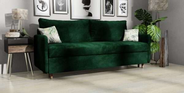 Kanapa Fusion – Elegancka Rozkładana Sofa 205 cm z Pojemnikiem na Pościel